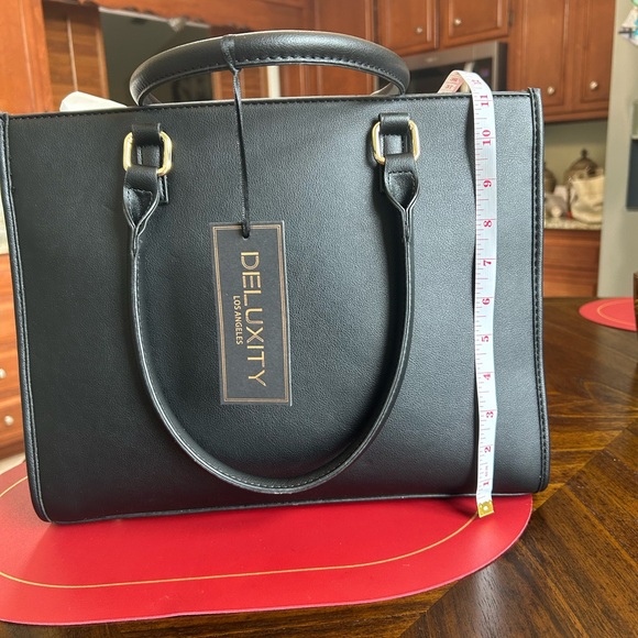 Black Tote with Gold Detailing NEW! - Picture 2 of 5